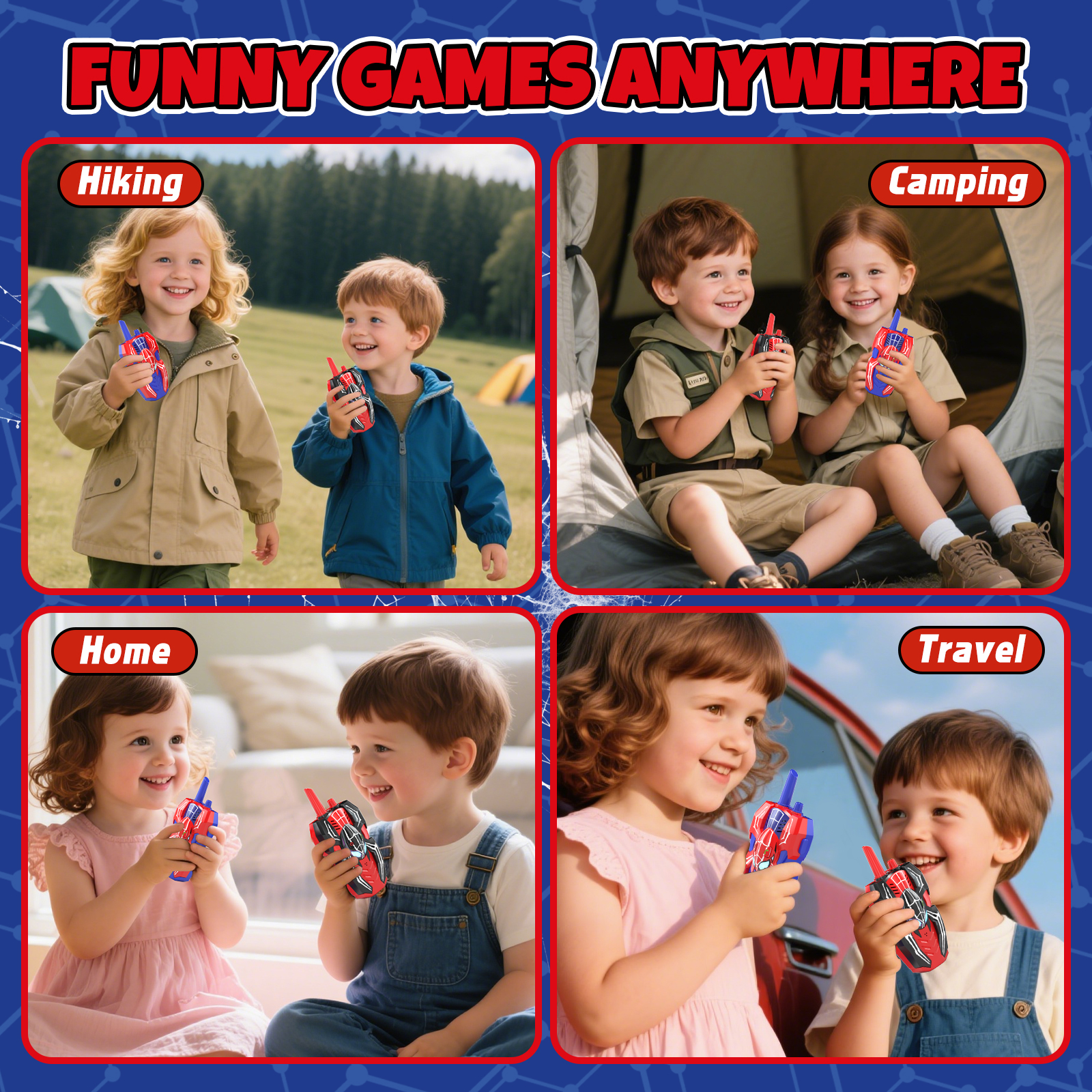 KWANITHINK Spider Kids Walkie Talkies 2-Pack photo 5