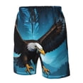 thumbnail image 4 of Balery Night Sky Forest Bald Eagle Traje de Baño Estilo Hawaiano para Hombre, Shorts de Secado Rápido con Bolsillos-Small, 4 of 6