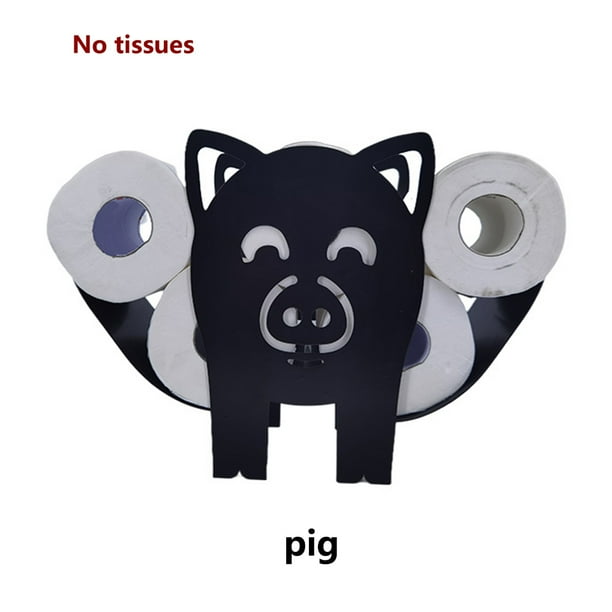Soporte para papel higiénico Hierro Animal Papel para rollo de rollo Decoración Soporte para pañuelos de baño, Patrón 2 Monstrate HA004828-02B