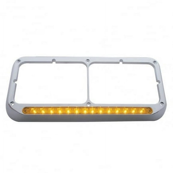 United Pacific 32381 Headlight Bezel 14 Led, Rectangular, Dual, Amber