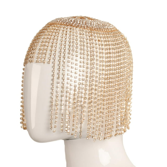 Cadena para la cabeza con purpurina para sombrero, cadena para el cabello, adorno para el cabello formal, adecuado para varias ocasiones