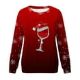 thumbnail image 4 of Jusqu'à -50%! Aqestyerly Plus Size Christmas Tops Femmes Col Rond Sweat-Shirt Imprimé de Noël à Manches Longues Sweat-Shirt Sans Capuche, 4 of 4
