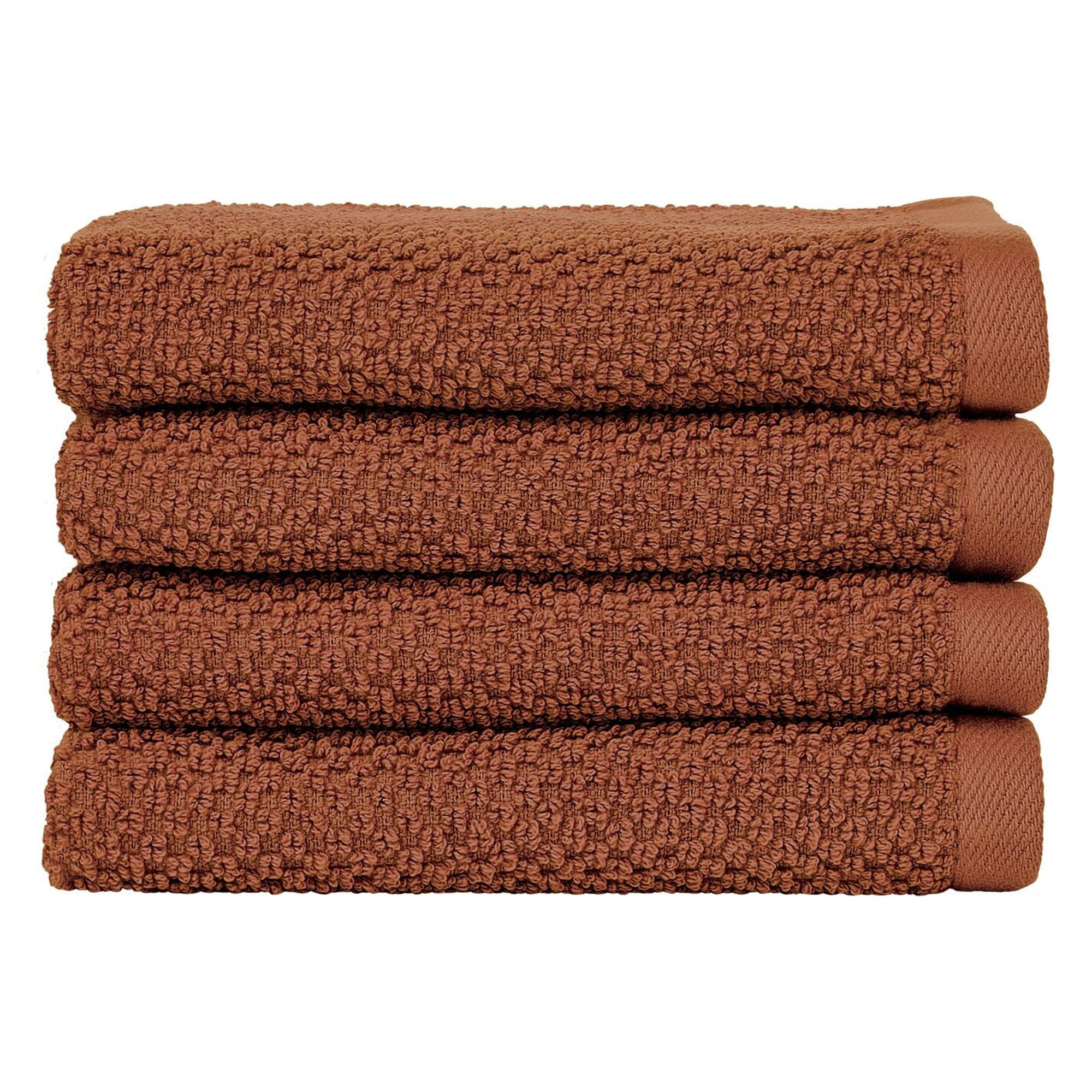 Nate Home by Nate Berkus Cotton Textured Weave Bath Towels, 4 Pk,  Sienna/Brown in 2023