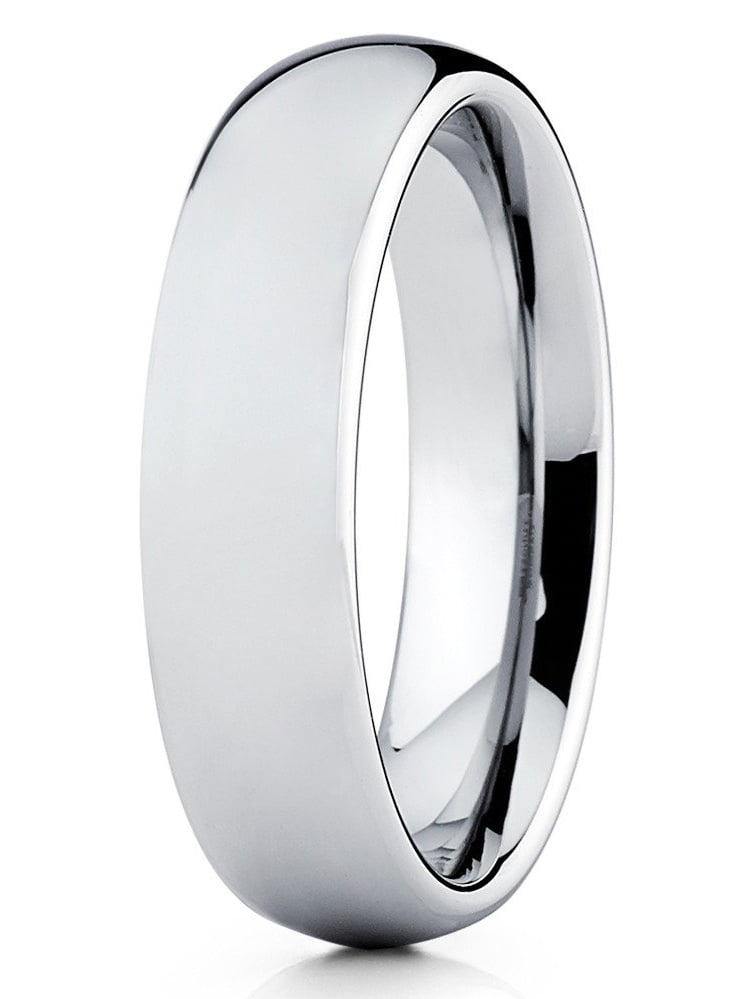 Silly Kings 5mm Tungsten Wedding Band Polished Silver