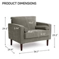 thumbnail image 2 of DREAMSIDEA Chenille Accent Chairs Set of 2, Button-Tufted Comfy Reading Armchair with Pillows for Living Room, Bedroom, Office-Taupe, 2 of 5