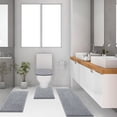 thumbnail image 3 of Bathroom Rugs Sets 4 Piece, Super Soft and Absorbent Non Slip Microfiber Toilet Bathroom Mats, 3 of 13