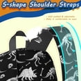 thumbnail image 5 of Dinosaur and Bone Black Pattern 17" School Backpacks for Teens,Waterproof Oxford Fabric,S-Shape Padded Straps for School,Travel,Hiking,Camping, 5 of 6