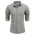 thumbnail image 5 of COOFANDY Mens Long Sleeve Cuban Guayabera Shirt Casual Summer Beach Button Down Shirts, 5 of 7
