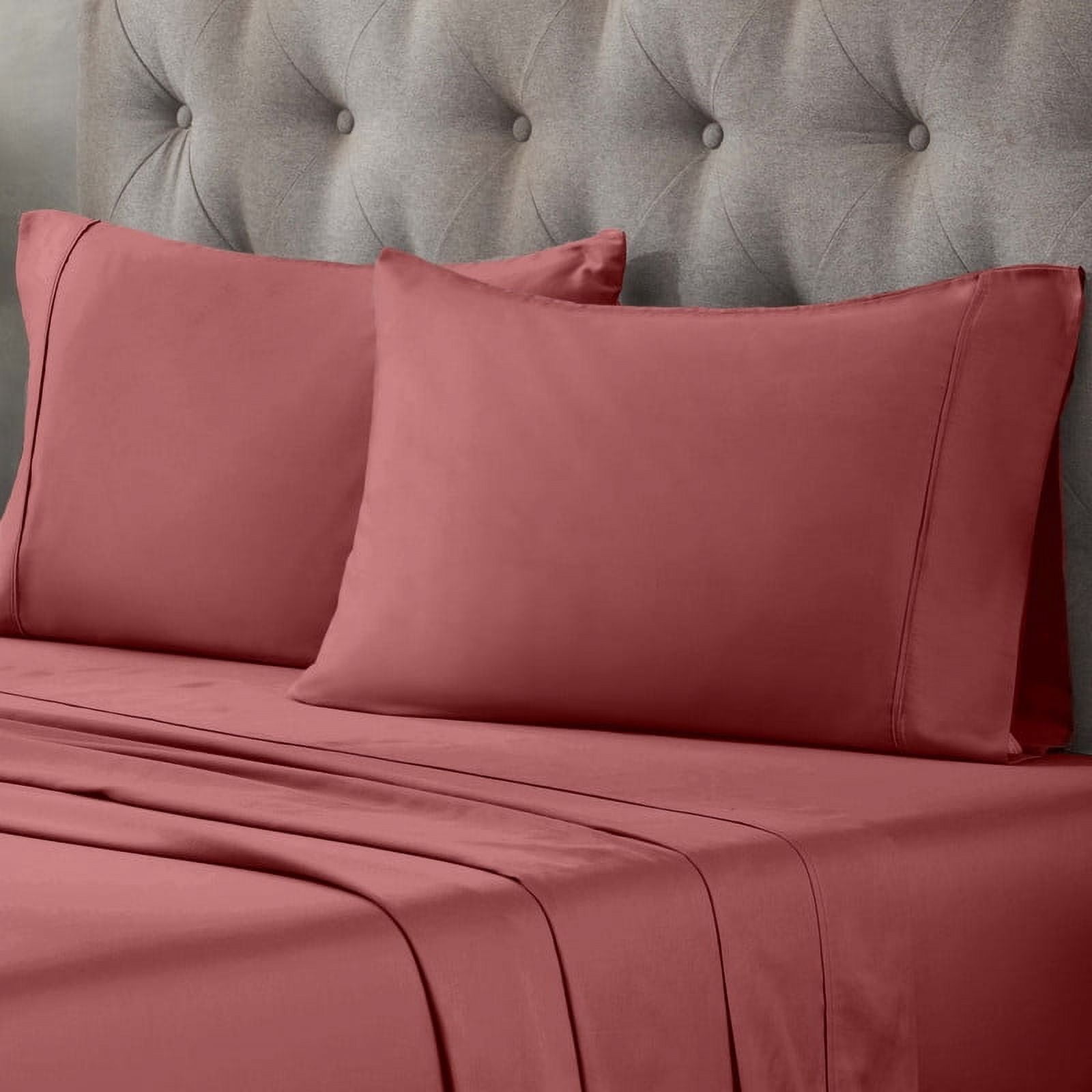 Superior Egyptian Cotton 400 TC Deep Pocket Sheet Set, Split King, Blush