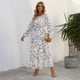 thumbnail image 2 of Vestidos de manga larga con estampado floral bohemio, vestido de playa de verano sexy con abertura frontal, vestidos largos elegantes con forro y vendaje para mujer 2024, 2 of 4
