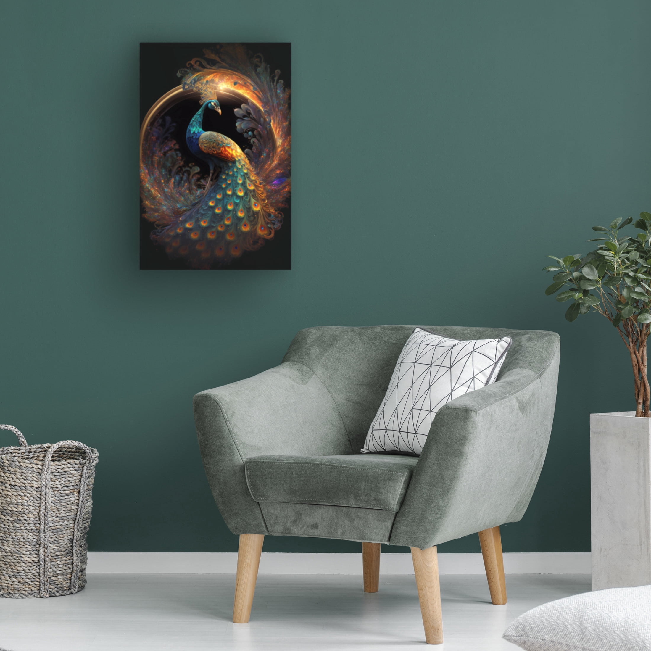 Canvas Wall Art - Ray Heere 'Proud Peacocks 20' Wall Art for Living Room, Bedroom, or Office Décor by Trademark Fine Art - 16 x 24 Inches
