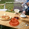 thumbnail image 3 of BIMZUC Portable Wheat Straw Camping Mess Kit for 1, Outdoor Picnic Dinnerware Set with Bowl, Plate, Cup, Utensils, Lightweight Eco-Friendly Camping Gear, Orange, 7.87 inches / 20 cm, 3 of 6