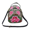 thumbnail image 1 of Wangscanis Embroidered Flower Zipper Travel Shoulder Bag Daypack for Women, 1 of 9