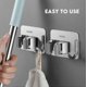 thumbnail image 3 of 6Pcs Broom Holder Wall Mounted Stainless Adhesive Mop Holder with Hooks for Kitchen Garden Balcony Garage Laundry Room, 3 of 5