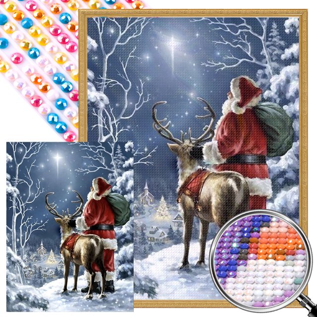 5D DIY Taladro Parcial AB Diamante Pintura Santa Kit Del 35x45cm