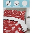thumbnail image 3 of Twin XL Quilt Bedding Set, Valentines Reversible Summer Quilt 3 Pieces, Romantic Red Love Heart Lightweight Bedspreads Coverlets with 2 Pillow Shams for All Seasons, 3 of 5