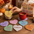 thumbnail image 4 of Diamond Painting Coasters with Holder,DIY Heart Shaped Coaster Diamond Art Kits for Beginners, Adults Small Diamond Painting Kit Art Craft Supplies(8 Pcs ), 4 of 4