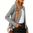 thumbnail image 6 of qucoqpe Women's Lightweight Button Down Cardigan Long Sleeve Casual Crew Neck Soft Knit Cardigan Sweater Tops for Women, 6 of 6