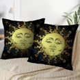 thumbnail image 3 of LALILO Throw Pillow Covers Golden Sun And Stars Boho Magic Veil Cushion Cover 18" x 18", 2 Pack, 3 of 6