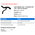 thumbnail image 2 of Lower Radiator Hose - Compatible with 1996 - 2004 Ford Mustang 1997 1998 1999 2000 2001 2002 2003, 2 of 2