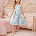 thumbnail image 5 of Agkizg Girls Sleeveless Tank Dresses Crewneck Floral Print Casual A Line Flower Girl Sundress Dresses, 5 of 5