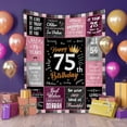 thumbnail image 2 of LHSHID Unique Happy Birthday Fleece Throw Blanket Funny 75 Years Old Birthday Decorations Gifts Best 75th Birthday Gfit Ideas for Mom Wife Sister Friends Female 30"x40", 2 of 7