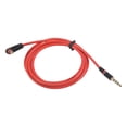 thumbnail image 2 of 3.5mm 1/8 inch Male to Male 4 Pole Car AUX Audio Cord Cable Record Headphone RED, 2 of 10