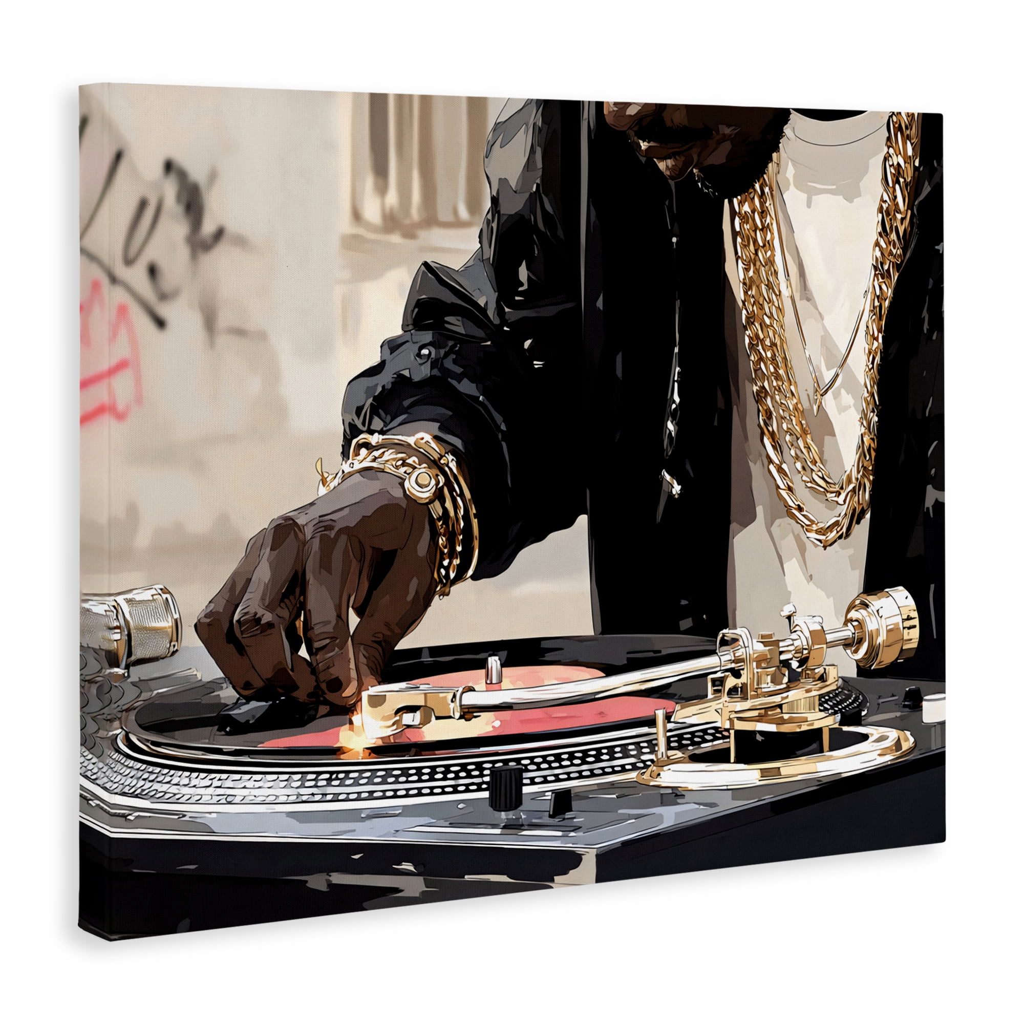 Stupell Industries Golden Touch on DJ's Turntable Canvas Wall Art, design by Franklyn Gregory