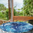 thumbnail image 2 of Ambesonne Palm Trees Fitted Round Tablecloth, Chill Hawaii Woodland, 56"- 60" Diameter, Dark Lavender Azure Blue, 2 of 5