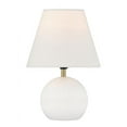 thumbnail image 2 of Olive 11.57 in. White/Satin Brass Finish Contemporary Standard Bulb Jar Table Lamp for home with White Linen Shade, 2 of 6
