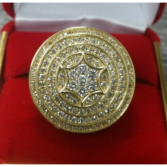 Forever Jewels 3Ct Round Brilliant Cut Moissanite Men Pinky Ring 14K Yellow Gold Plated