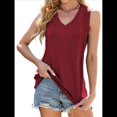 thumbnail image 1 of Camisetas Sin Mangas para Mujer, Camisetas de Verano con Cuello en V, Camisetas Estilo Chaleco. Vino Tinto XXL, 1 of 9