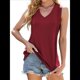 thumbnail image 1 of Camisetas Sin Mangas para Mujer, Camisetas de Verano con Cuello en V, Camisetas Estilo Chaleco. Vino Tinto M, 1 of 9