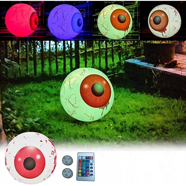 Halloween New Inflatable Balloon 23 Inch Luminous Eyeball Garden Decoration Inflatable Garden Decoration Ball