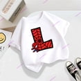 thumbnail image 4 of Vestido de verano de moda 2024, camiseta de algodón con cuello redondo, ropa para niña y niño, disfraz de dibujos animados Kawaii de Spider-Man con letras AZ, camiseta de moda, 4 of 5