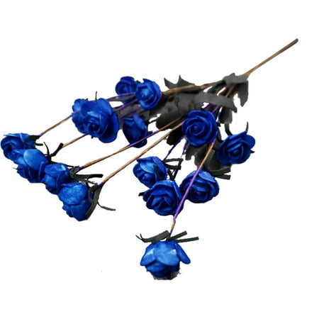 Gran Bouquet - 15 Stems Artificial Fake Full Blooming Rose Flower Bouquet Home Office Decoration Country Style
