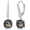 Quartz, variant on Genuine Smoky Quartz/Blue Topaz/Amethyst Gemstone Pronged Cushion-Cut with White Topaz Sterling Silver Dangling Earrings Jewelry for Women or Teens