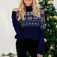 thumbnail image 5 of Aloohaidyvio Christmas Hoodies,Womens Pullover Knitting Sweater Turtle-Neck Christmas Print Long Sleeve Tops, 5 of 6
