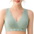 thumbnail image 1 of Sujetador, Sujetador de lactancia para mujer Cierre frontal Sin aros Bralettes suaves acolchados par Abody Verde/3X-grande, 1 of 7