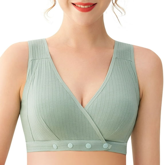 Festnight Women Nursing Bra Front Closure No Underwire Padded Soft Bralettes for Maternity Sleeping