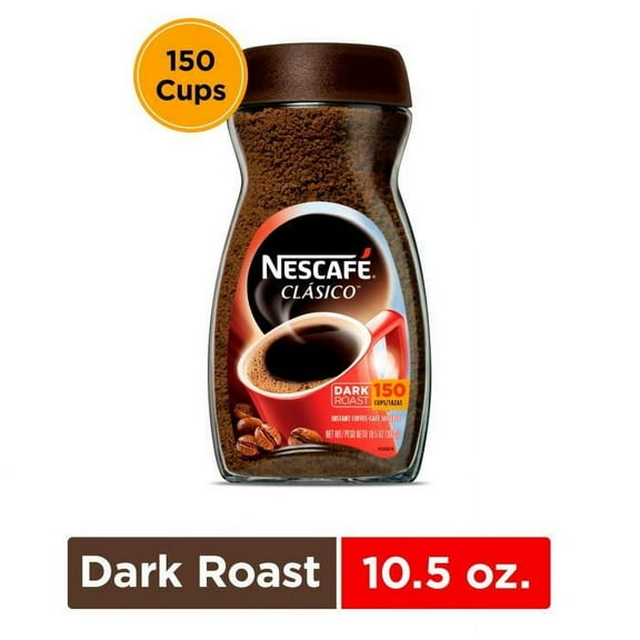 Nescafe Clasico, Dark Roast Instant Coffee, 10.5 Oz..