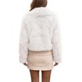 thumbnail image 3 of INSPIRE CHIC Womens Faux Fur Coats Fuzzy Long Sleeves Lapel Collar Smooth Lining Oversized with Pockets Warm Winter Jackets Outwear Small White, 3 of 6
