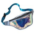 thumbnail image 1 of Hukapapa Sports Running teléfono impermeable riñonera transparente reflectante bandolera de pecho riñonera láser azul, 1 of 5