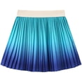 thumbnail image 2 of Swuxness Girls Ruffle Princess Skirts, Kids A line Shorts Skirt, Toddler Gradient Color High Waist Lightweight Breathable Soft Comfortable Pleated Skirts Blue, 5-6 Years, 2 of 3