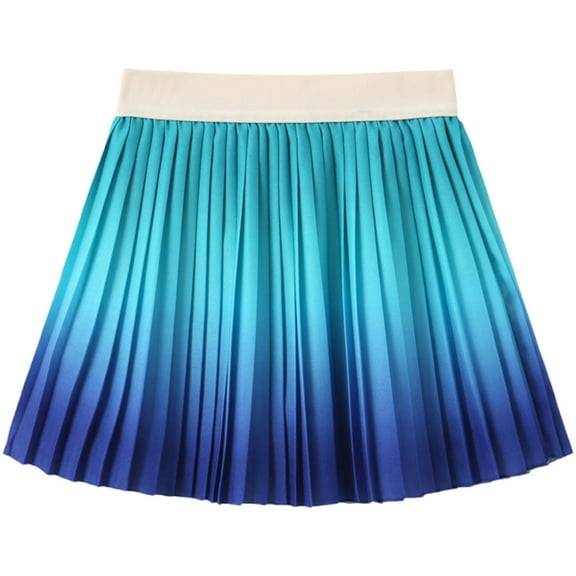uublik Uniform Skirts for Girls Blue Mini Skirts High Elastic Waisted Tiered Ruffle Skirt Size 5T-11