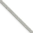 thumbnail image 3 of Diamond2Deal 925 Sterling Silver Polished 3mm Double Diamond-Cut Curb Chain Necklace for Women 22", 3 of 6