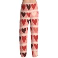 thumbnail image 6 of Fgvctg Valentine's Day Pajamas for Men Lover Sleepwear Wide Leg Pajama Heart Print High Waisted Pjs Pants Oversized Fall Spring Drawstring Lounge Pants with Pockets Red 3XL, 6 of 6