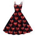 thumbnail image 2 of LWavelet 2026 Valentine's Wrap Maxi Heart Dress, Women's Romantic Rose Print Sleeveless Flowy A Line Casual Sundresses Watermelon Red S, 2 of 4