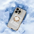 thumbnail image 4 of for iPhone 16e Case with Ring Holder, iPhone 16e Cover, Kickstand Magnetic Plating Frame TPU Shockproof Anti-Scratch Slim Girls Women Men Case Cover for iPhone 16e, White, 4 of 5
