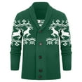 thumbnail image 5 of WRKEKC Men's Cardigan Shawl Collar Button Down Long Sleeve Deer Print Thickened Warm Festive Stylish Fall Winter Casual Outerwear, 5 of 5